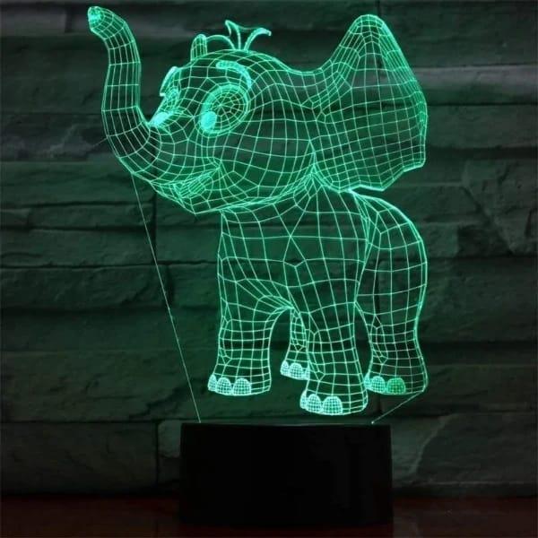 Elephant 3D illusions lamp