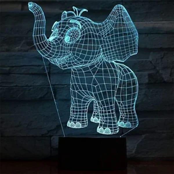 Elephant 3D illusions lamp