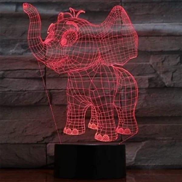 Elephant 3D illusions lamp