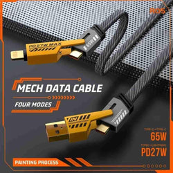 Fast Charging TPE 3 in 1 Charging Cable - 65 Watts Power