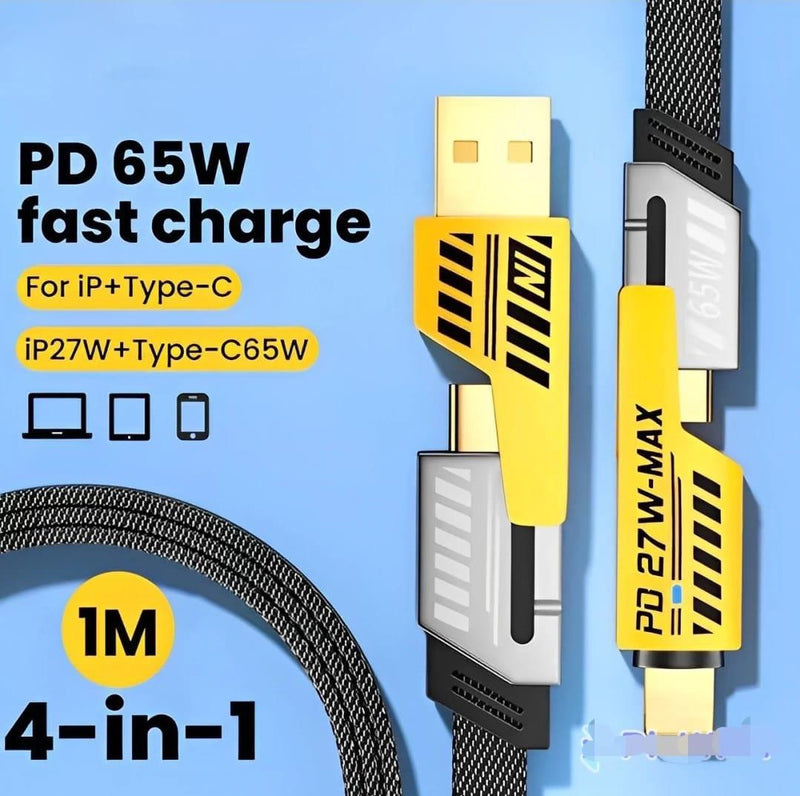 Fast Charging TPE 3 in 1 Charging Cable - 65 Watts Power